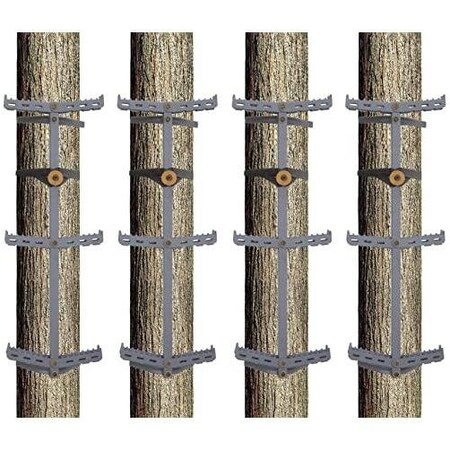 Rhino Treestand Timber Steps, 4 Sections 31Each, Fold Out Tree Steps, Secured With Straps, Weight Capacity 300Lbs RTSL-400